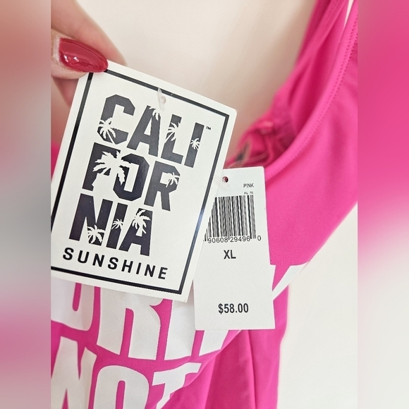 California Sunshine Women's One Piece "Sorry Not Sorry" Swimsuit NWT - Picture 8 of 8